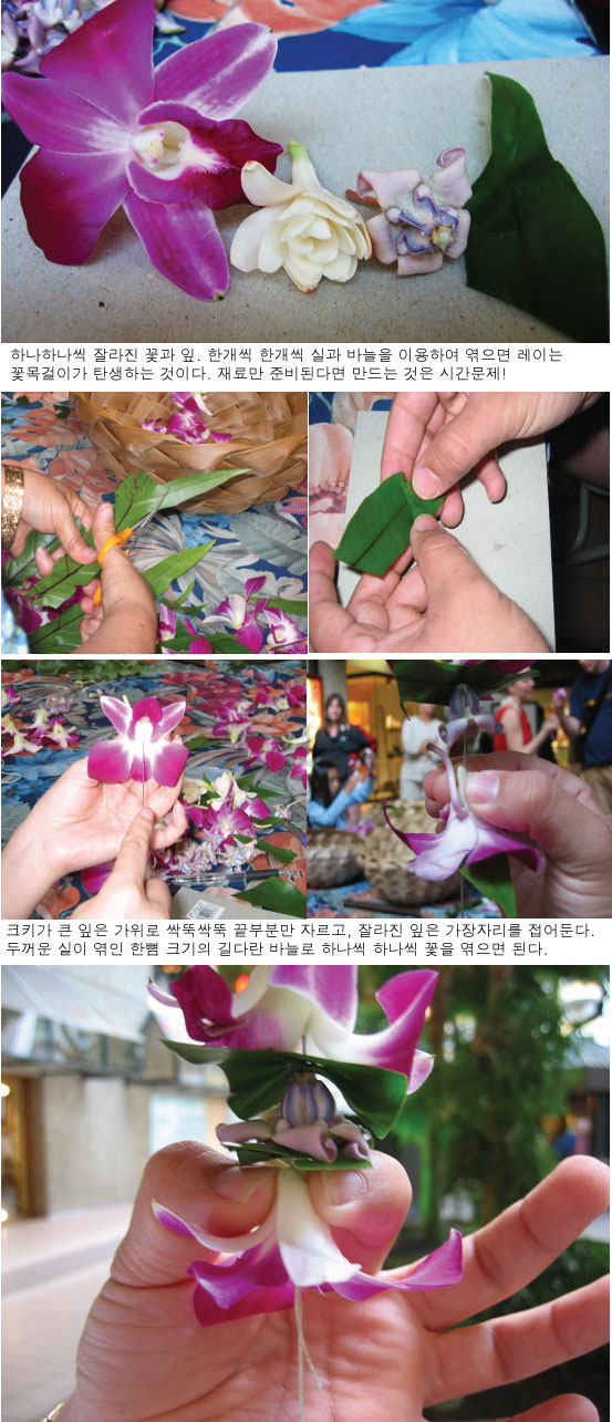 레이 꽃 목걸이 만들기 2