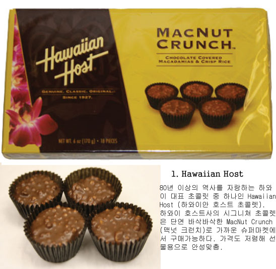 하와이 특산품 초콜릿, 선물용으로 좋은 하와이안 호스트 초콜릿