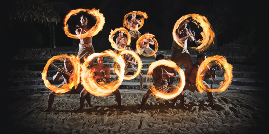 Fire knife performers