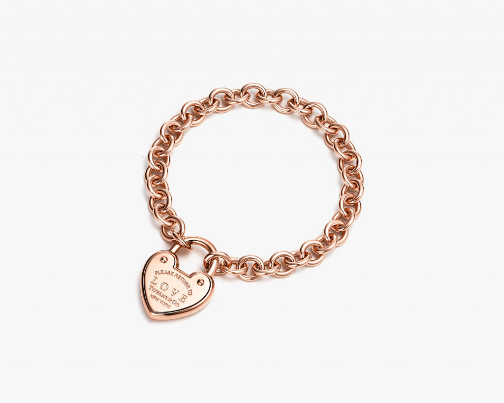 Return to Tiffany Love lock bracelet in 18k rose gold.